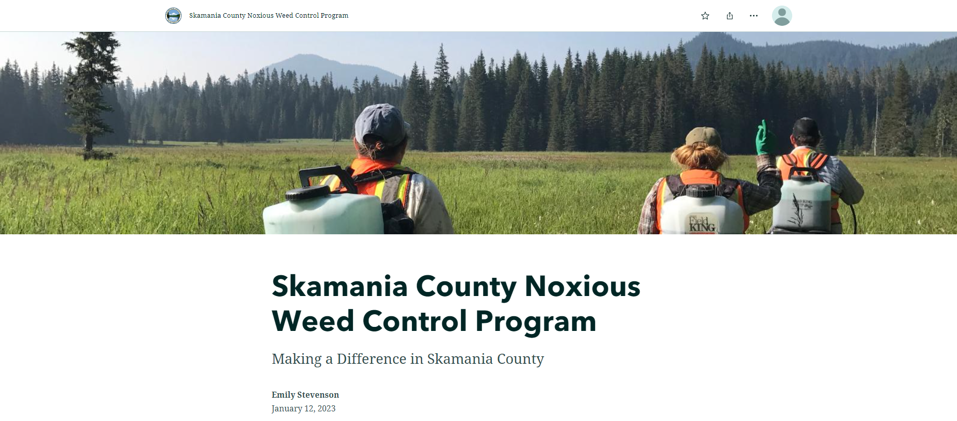 skamania county noxious weed control program storymap icon